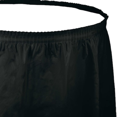 Touch Of Color Black Plastic Tableskirt, 14', 6PK 010012